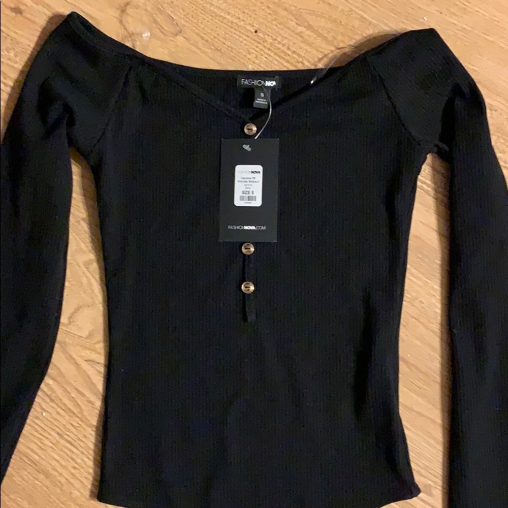 Fashion Nova black long sleeve bodysuit!! NWT